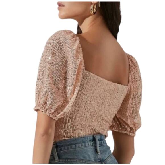 New ASTR The Label Rose Gold Bodysuit Size Medium - Picture 5 of 6